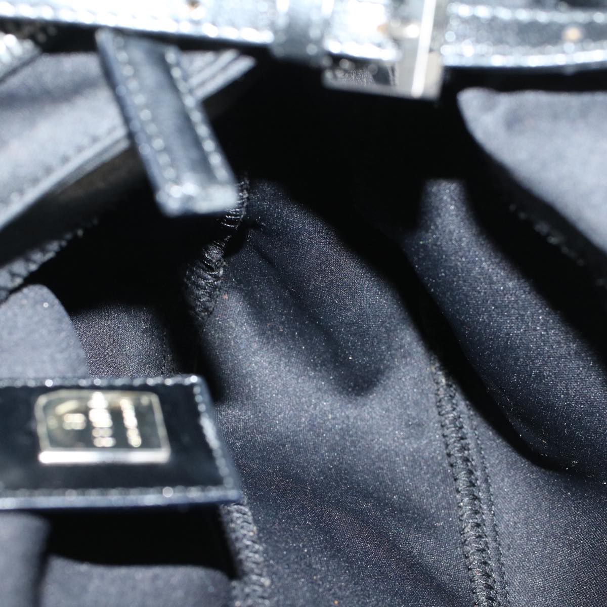 FENDI Mamma Baguette Shoulder Bag Nylon Black 53012