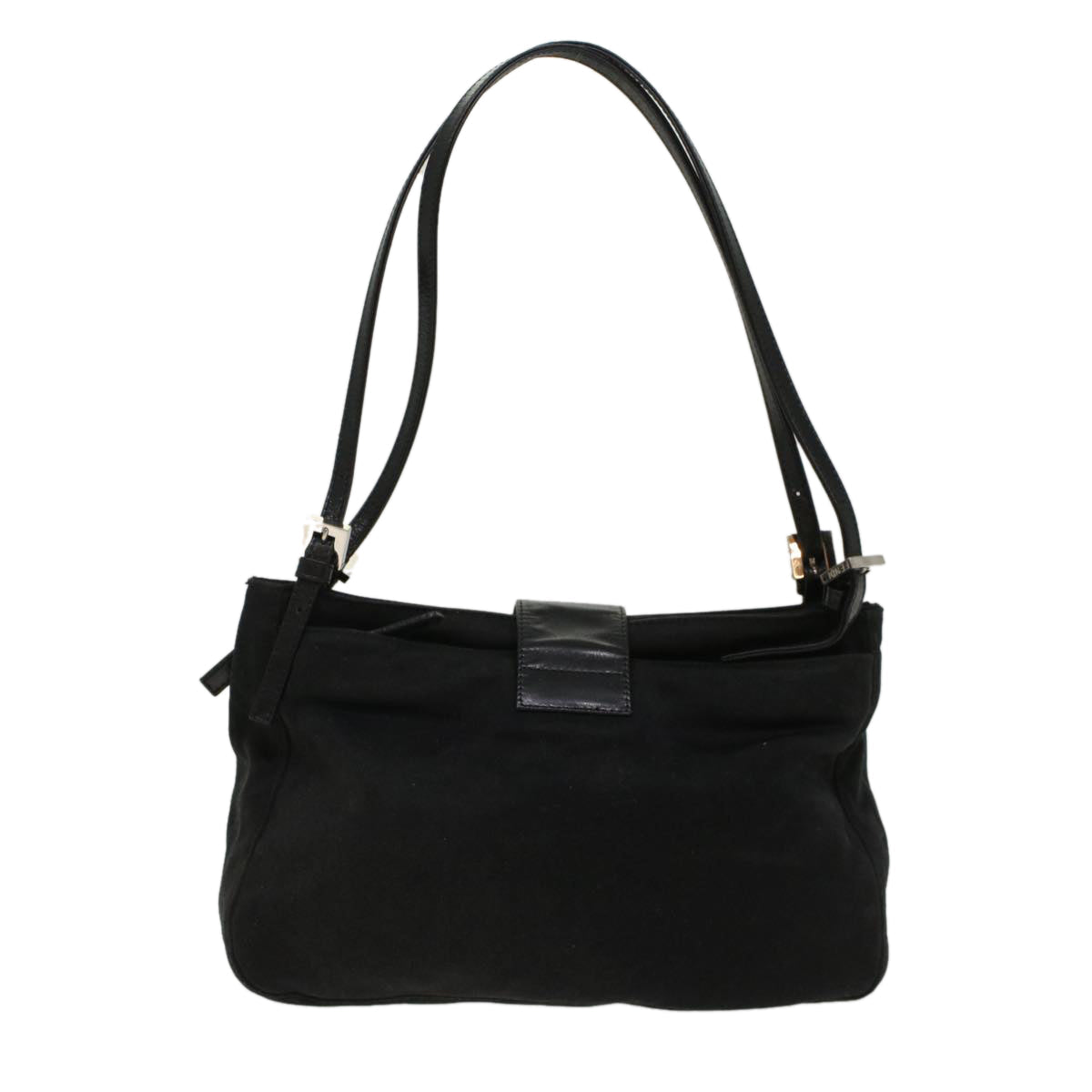FENDI Mamma Baguette Shoulder Bag Nylon Black 53012