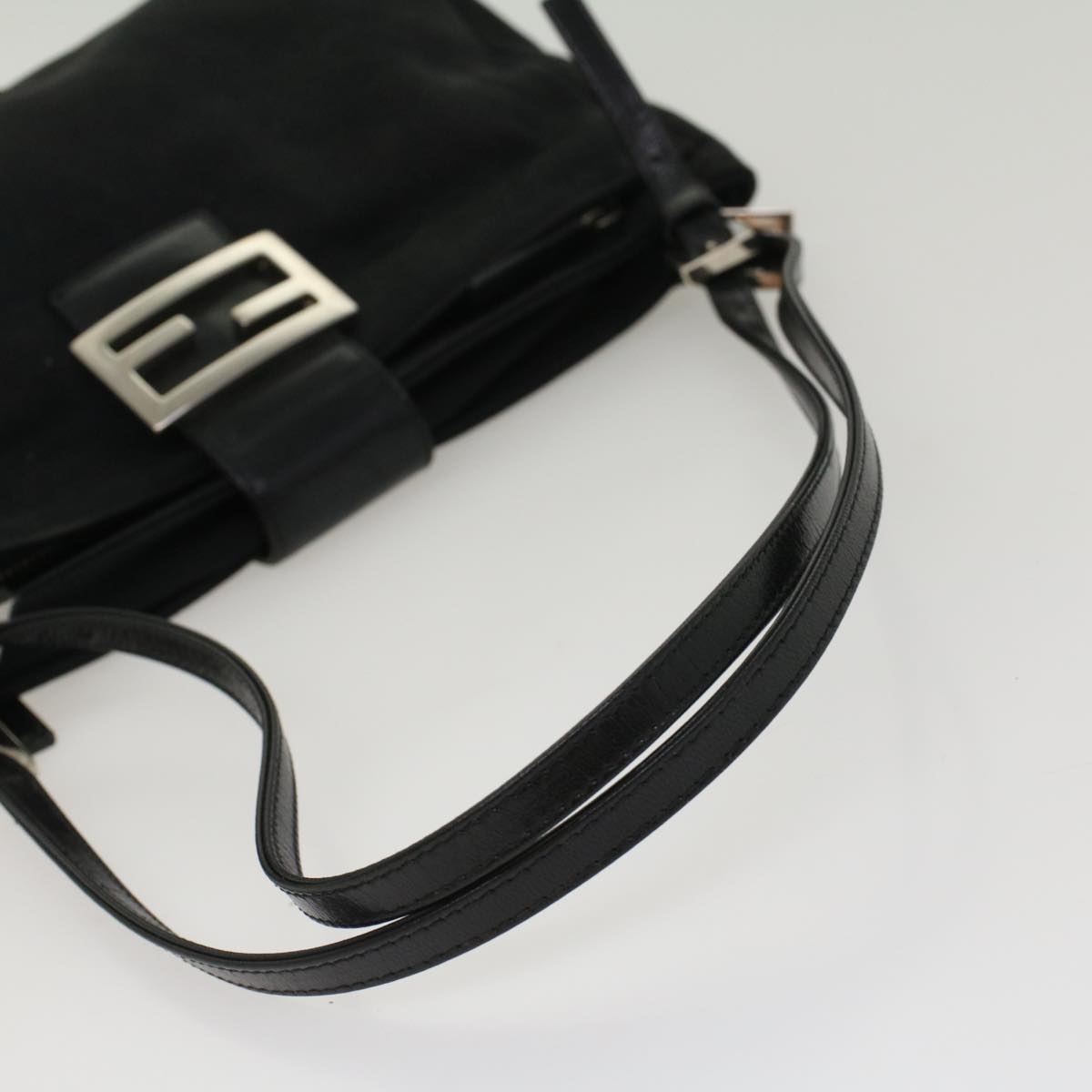 FENDI Mamma Baguette Shoulder Bag Nylon Black 53012