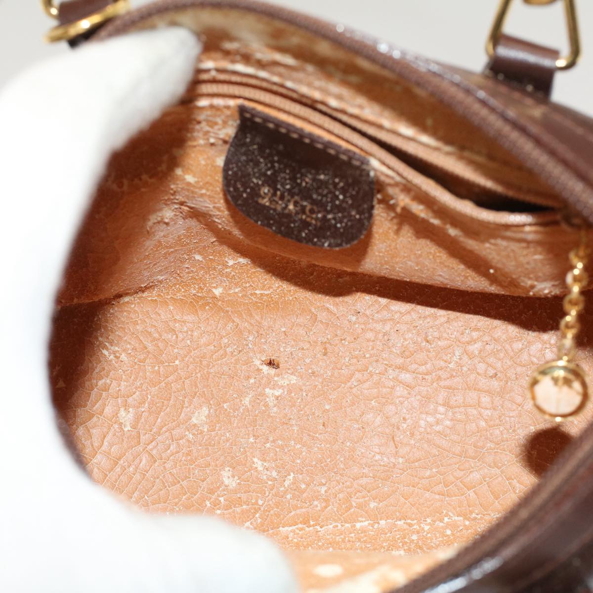 GUCCI Bamboo Hand Bag Leather 2way Brown 007 122 0232 53076