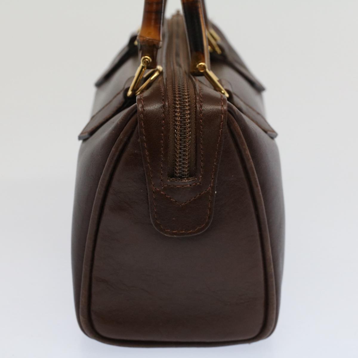 GUCCI Bamboo Hand Bag Leather 2way Brown 007 122 0232 53076