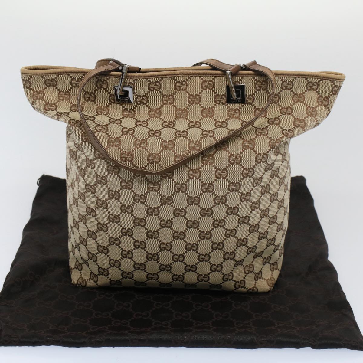 GUCCI GG Canvas Tote Bag Beige 31243 53080