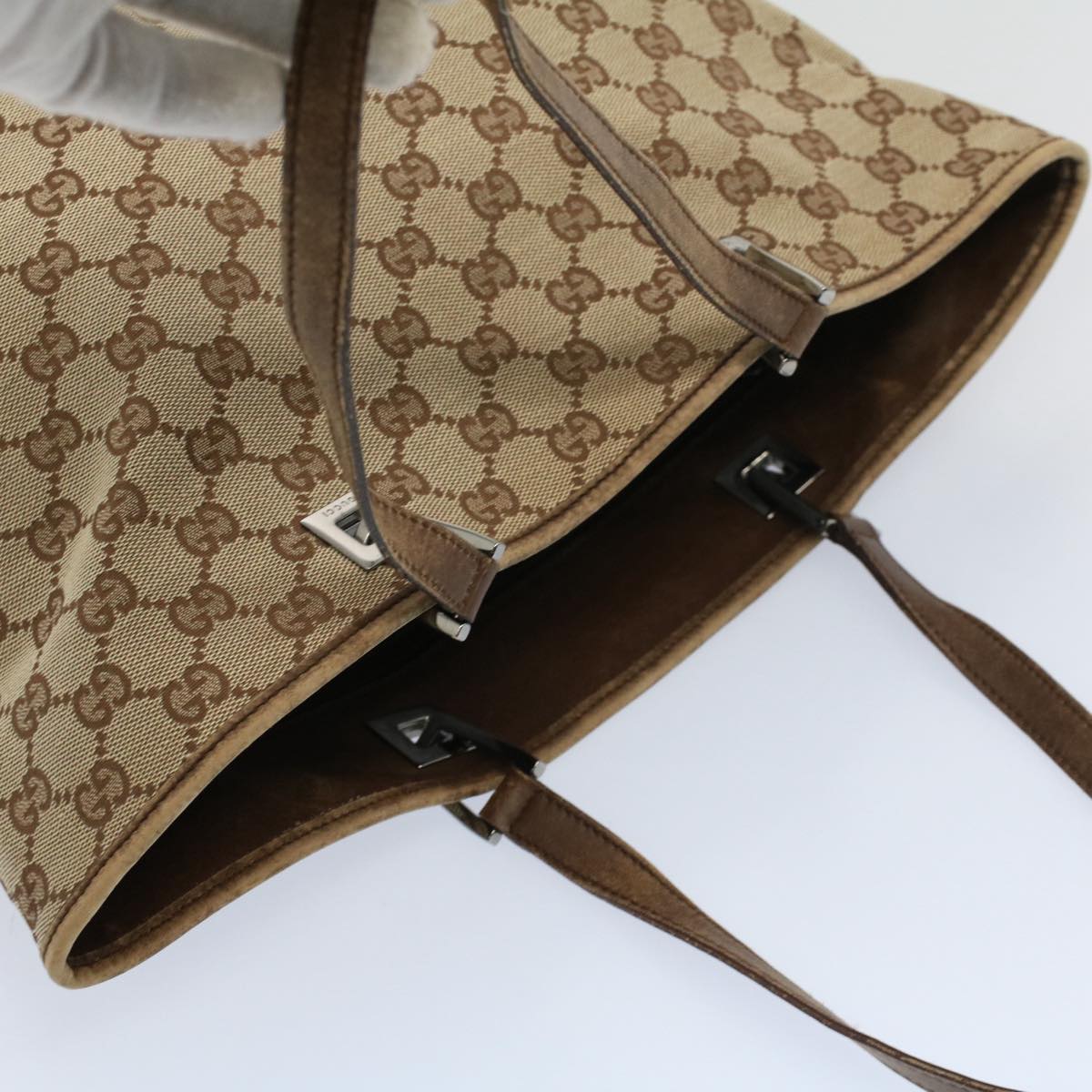 GUCCI GG Canvas Tote Bag Beige 31243 53080
