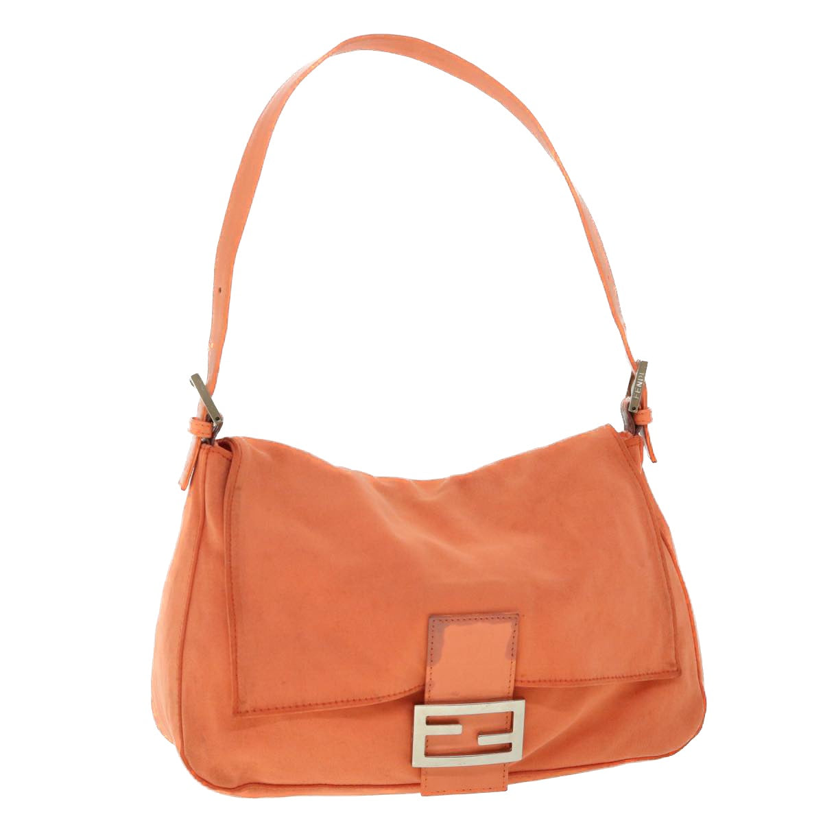FENDI Mamma Baguette Shoulder Bag Nylon Orange 53082