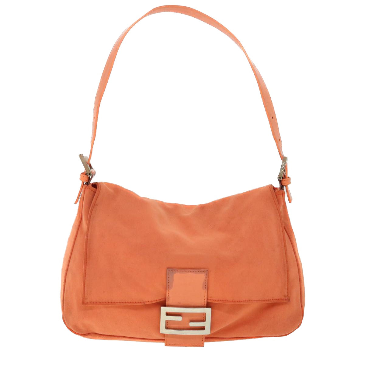 FENDI Mamma Baguette Shoulder Bag Nylon Orange 53082