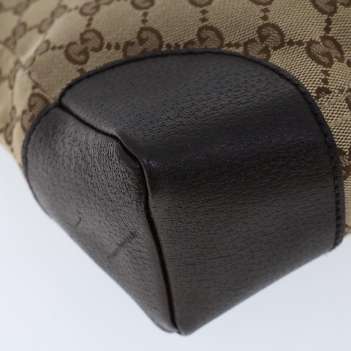 GUCCI GG Canvas Shoulder Bag Beige Brown 53131