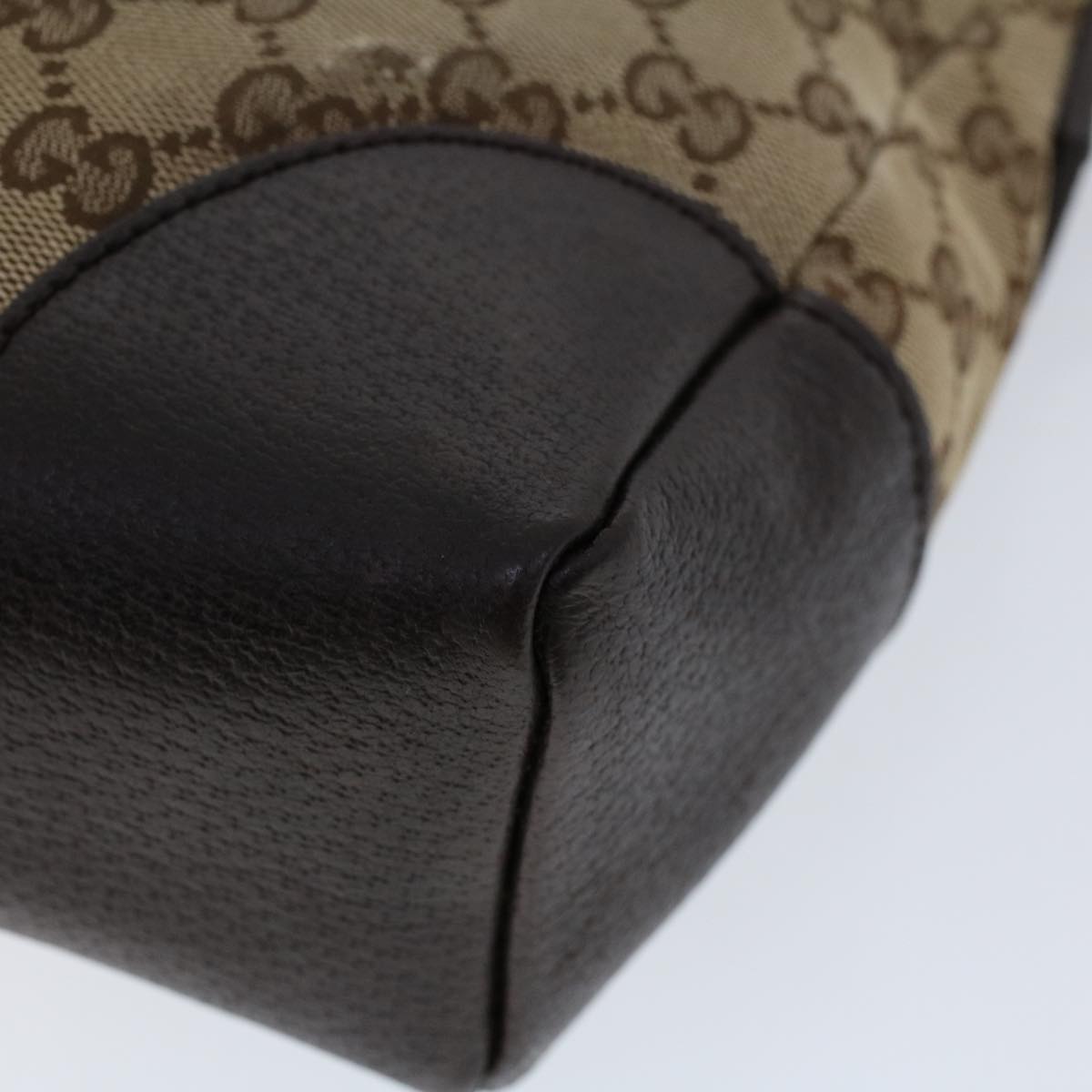 GUCCI GG Canvas Shoulder Bag Beige Brown 53131