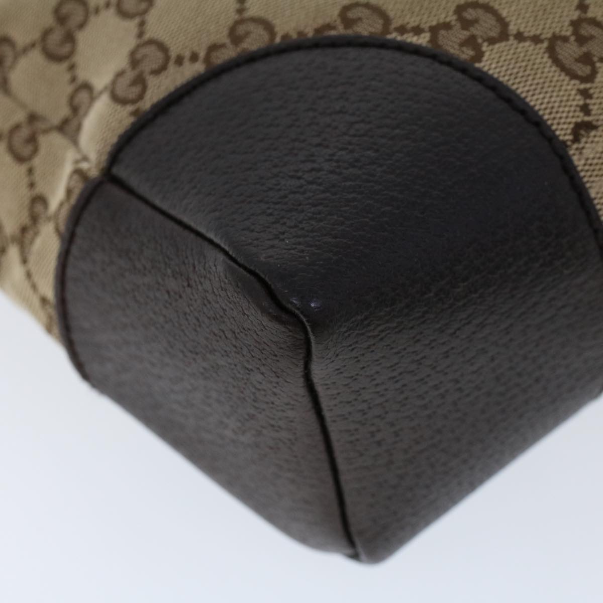 GUCCI GG Canvas Shoulder Bag Beige Brown 53131
