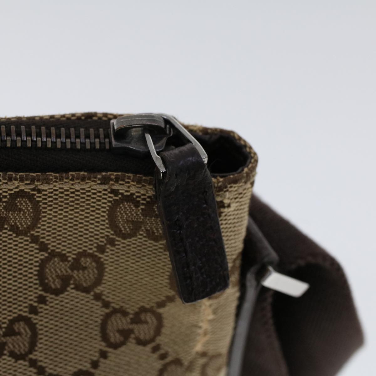 GUCCI GG Canvas Shoulder Bag Beige Brown 53131