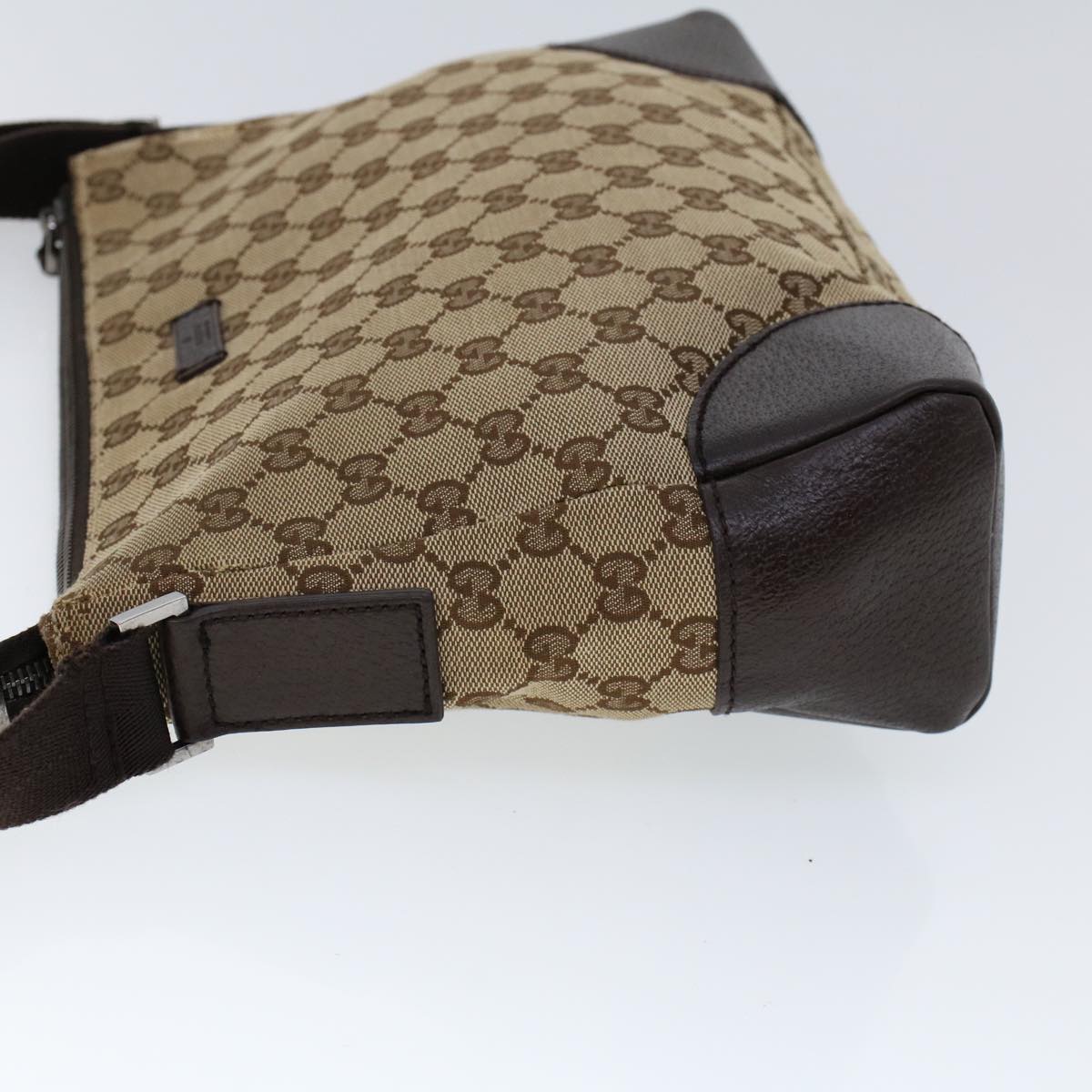 GUCCI GG Canvas Shoulder Bag Beige Brown 53131