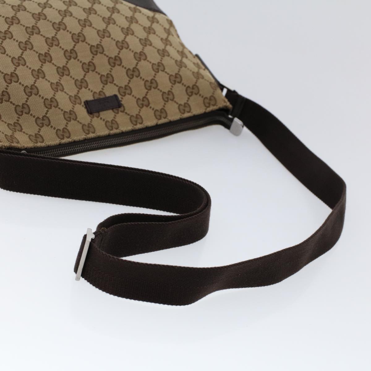 GUCCI GG Canvas Shoulder Bag Beige Brown 53131