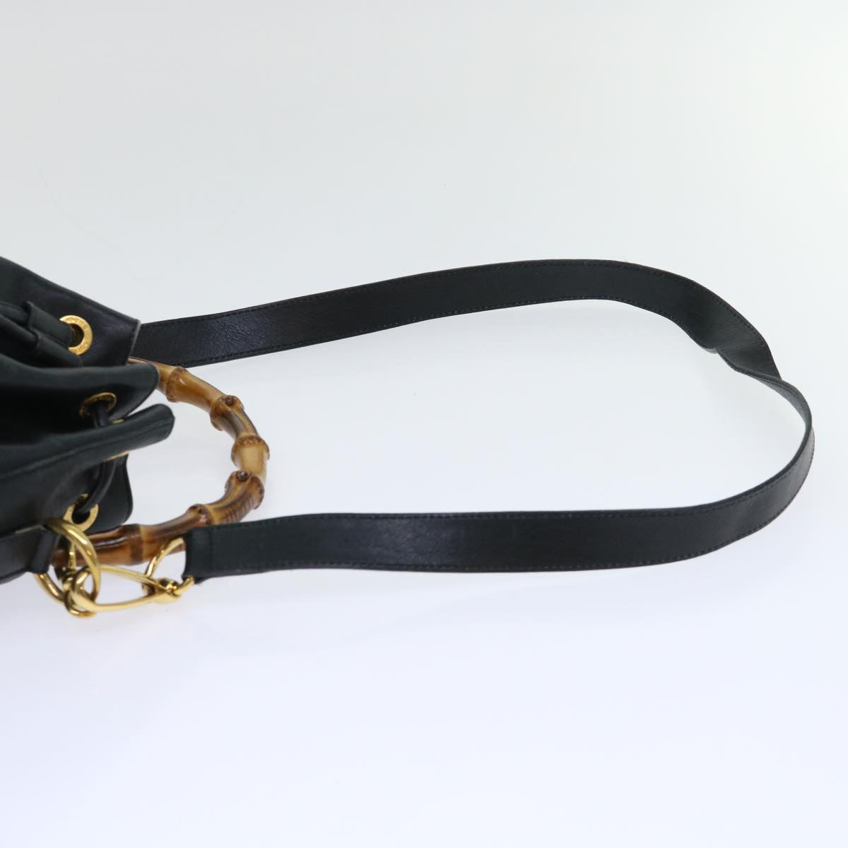 GUCCI Bamboo Shoulder Bag Leather 2way Black 53133