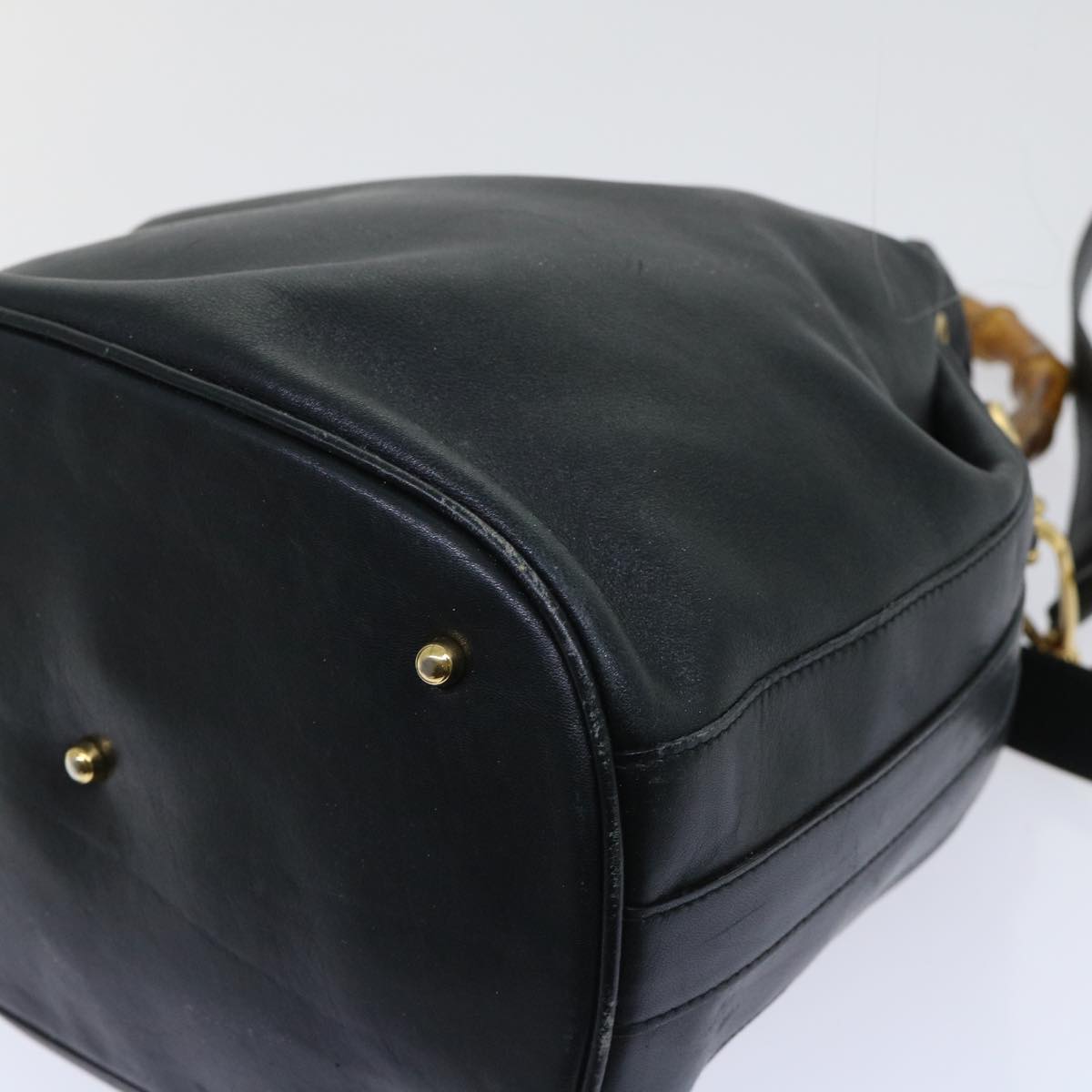 GUCCI Bamboo Shoulder Bag Leather 2way Black 53133