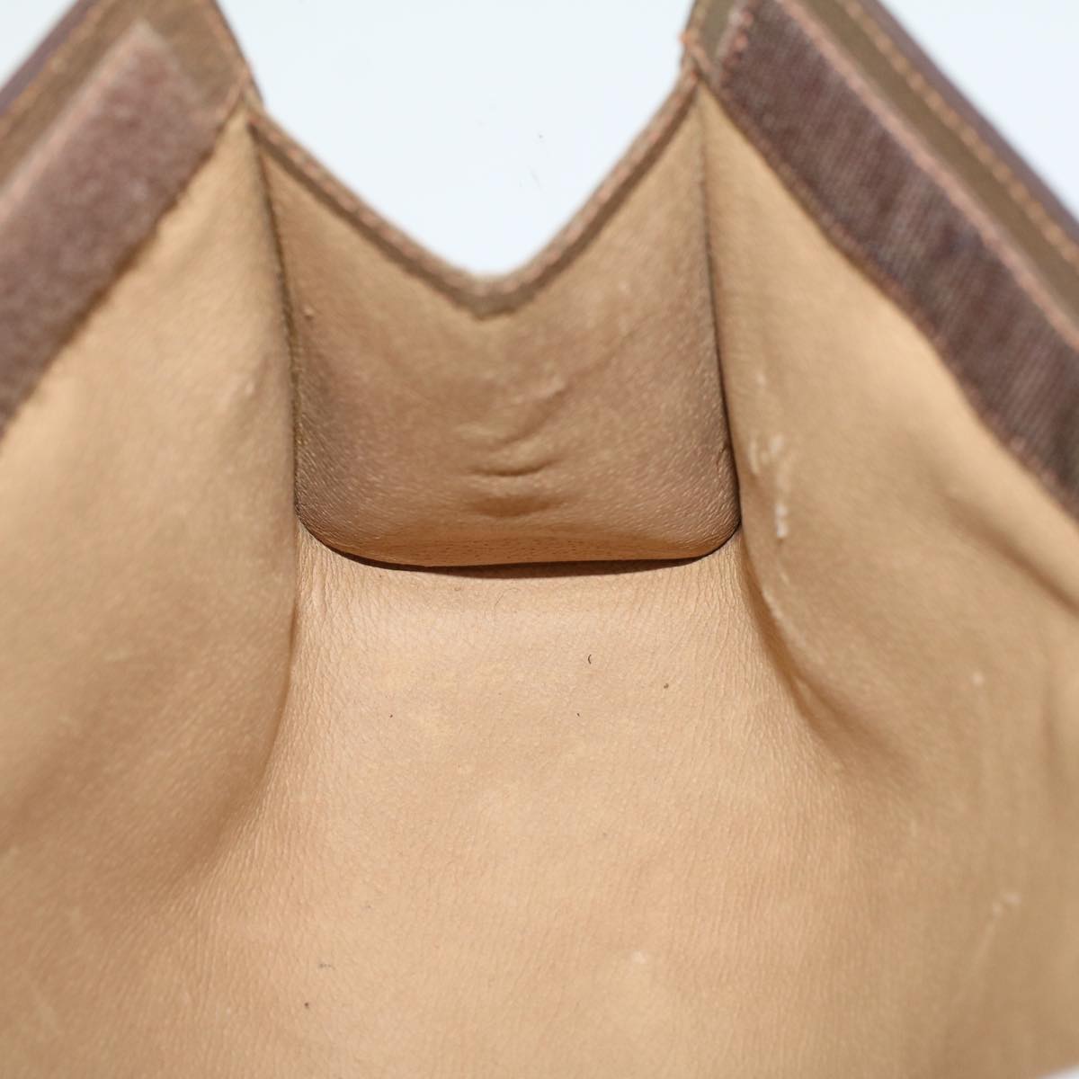 GUCCI GG Canvas Web Sherry Line Clutch Bag PVC Leather Beige Green 53256