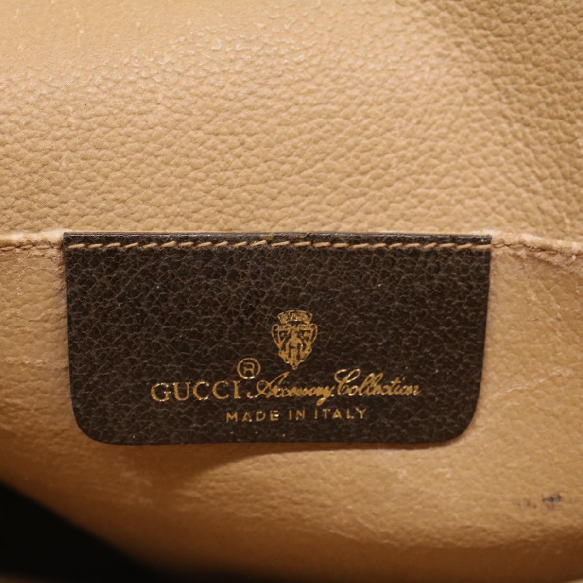 GUCCI GG Canvas Web Sherry Line Clutch Bag PVC Leather Beige Green 53257