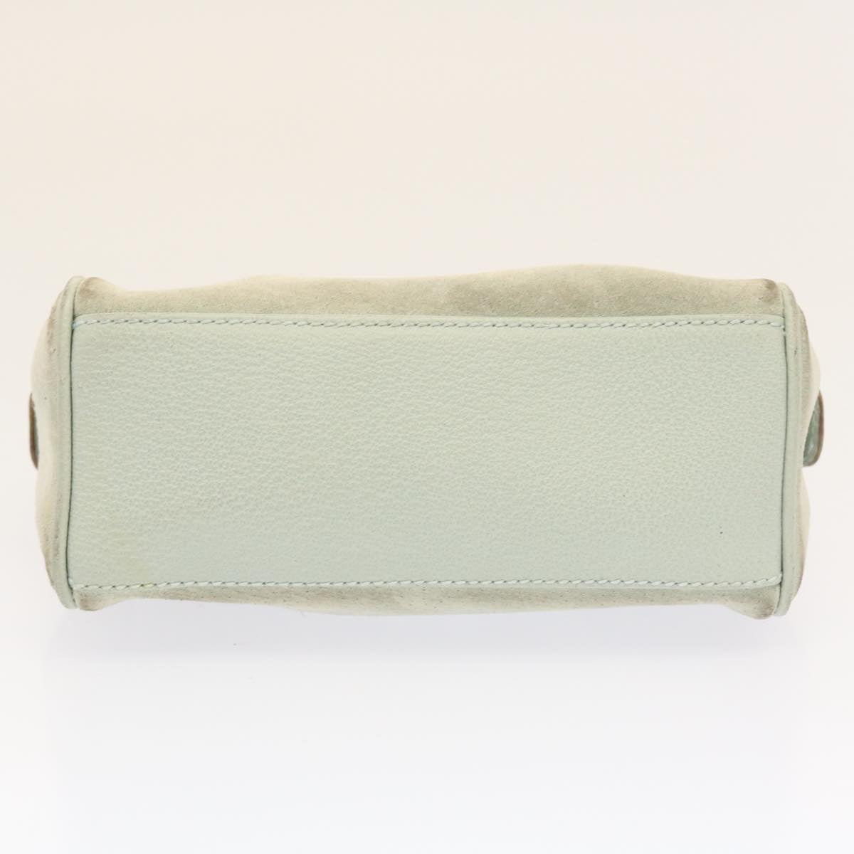 GUCCI Bamboo Shoulder Bag Suede 2way Light Blue 53258