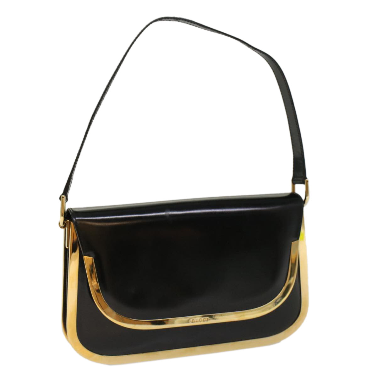 GUCCI Shoulder Bag Enamel Black 53259