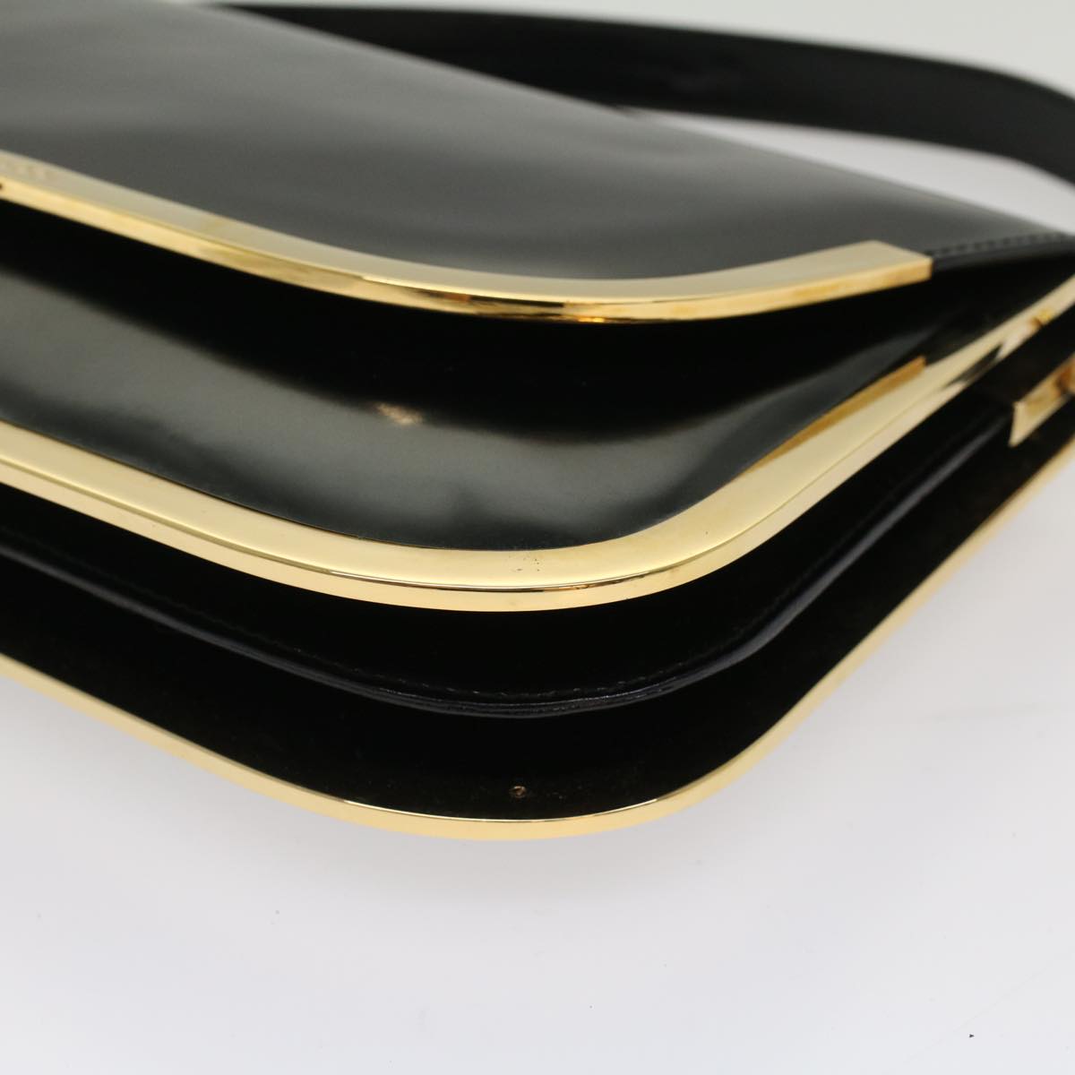 GUCCI Shoulder Bag Enamel Black 53259