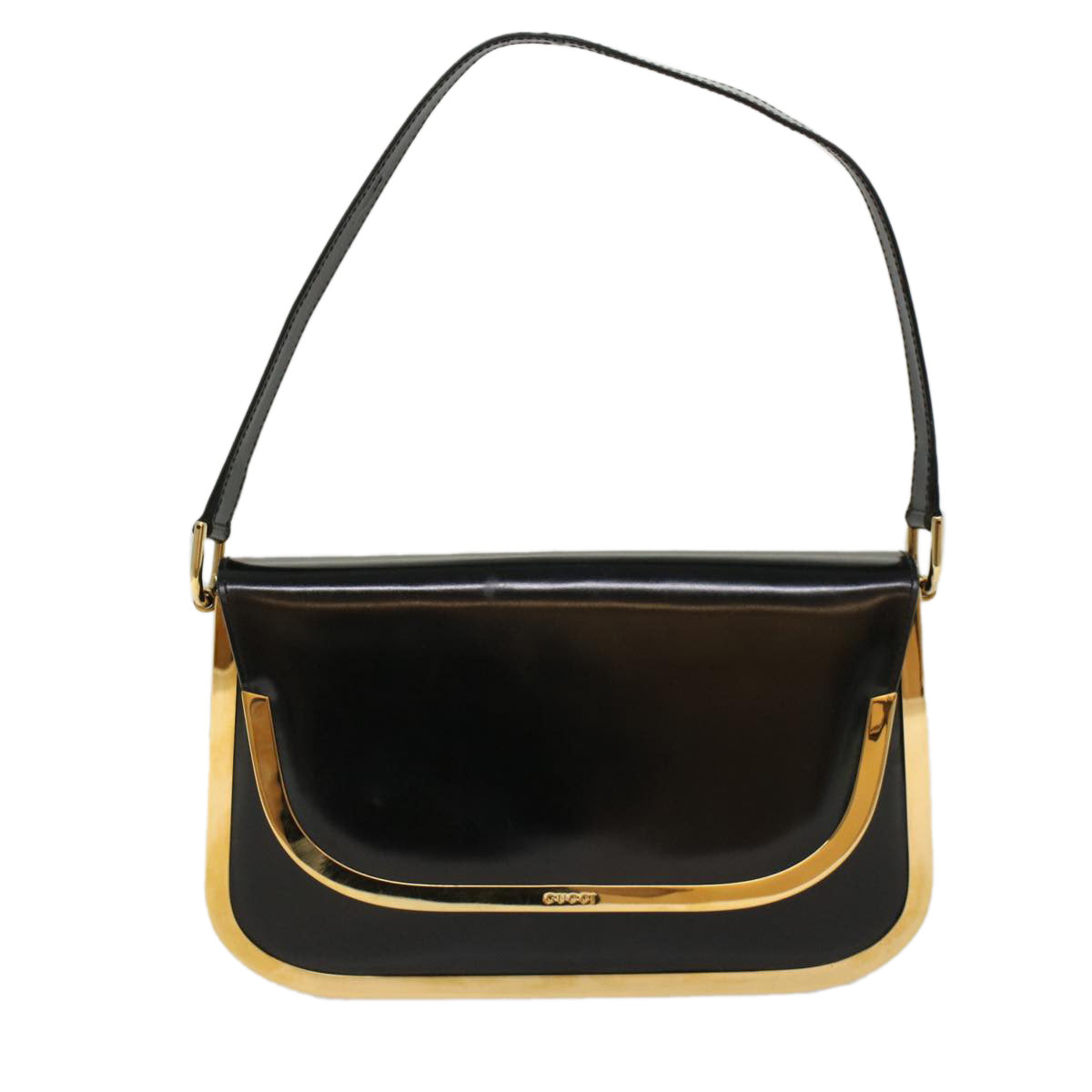 GUCCI Shoulder Bag Enamel Black 53259