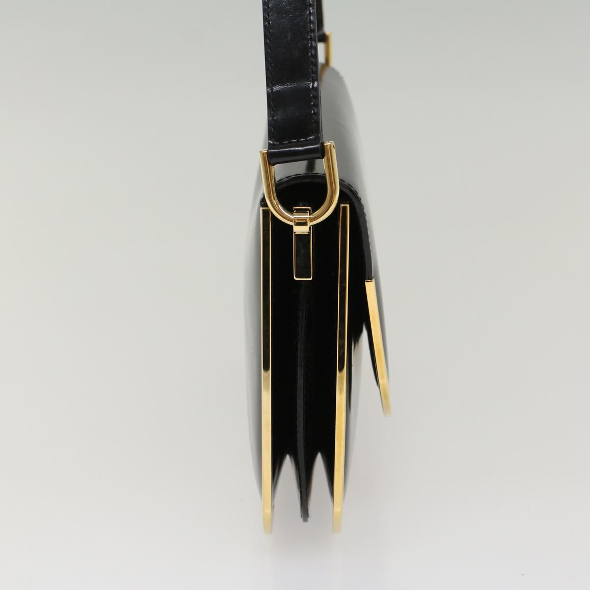 GUCCI Shoulder Bag Enamel Black 53259