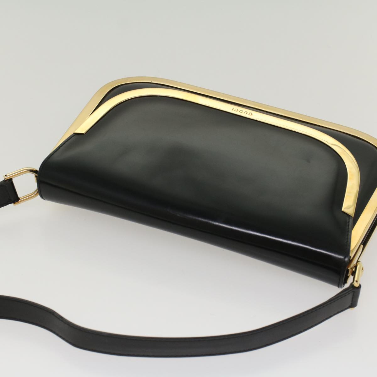 GUCCI Shoulder Bag Enamel Black 53259