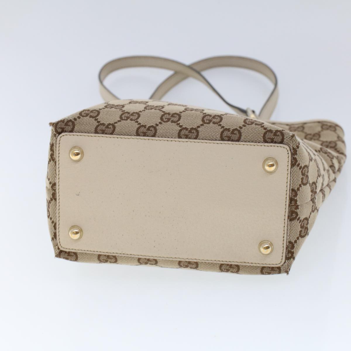 GUCCI GG Canvas Tote Bag Beige White 53260
