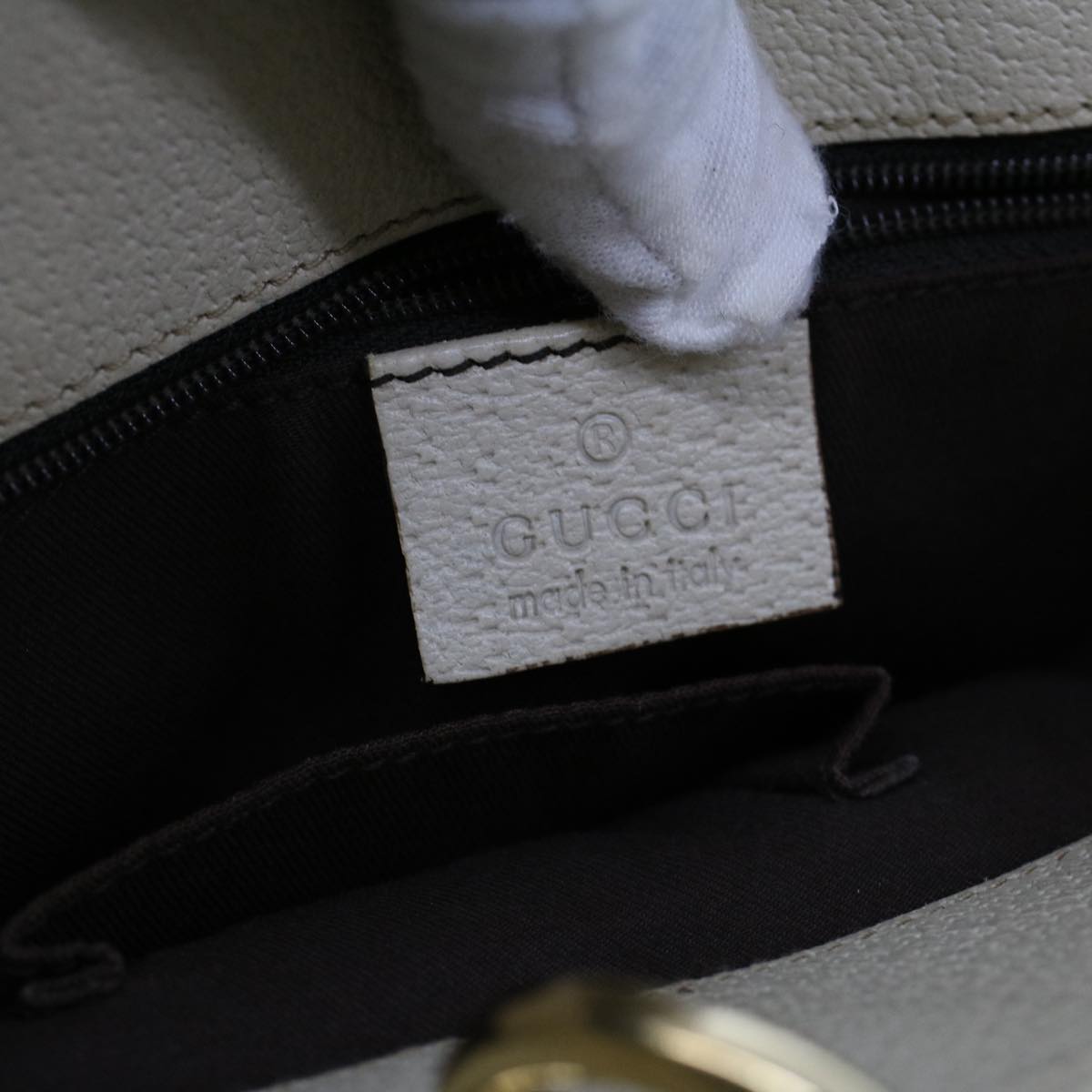 GUCCI GG Canvas Tote Bag Beige White 53260