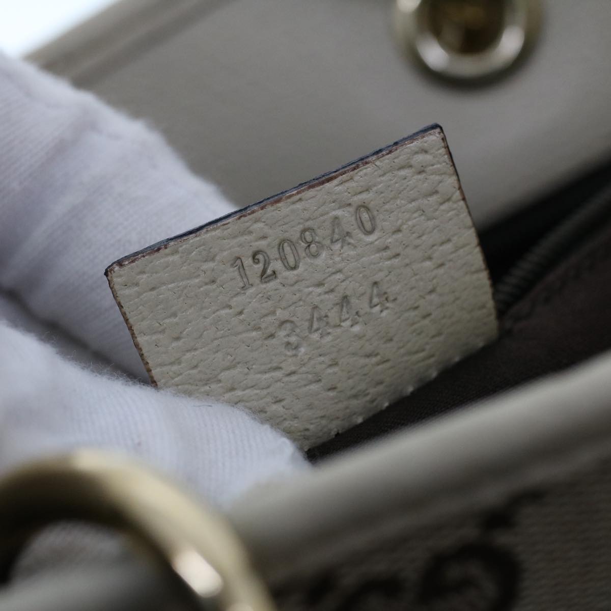 GUCCI GG Canvas Tote Bag Beige White 53260