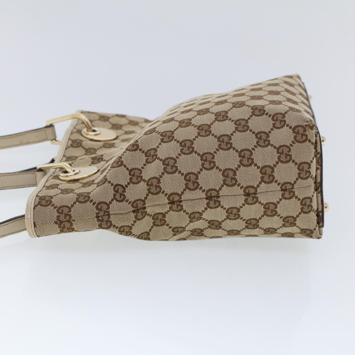 GUCCI GG Canvas Tote Bag Beige White 53260