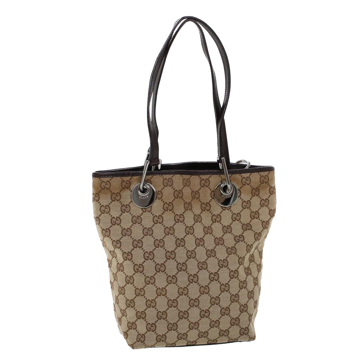GUCCI GG Canvas Tote Bag Beige Brown 53261