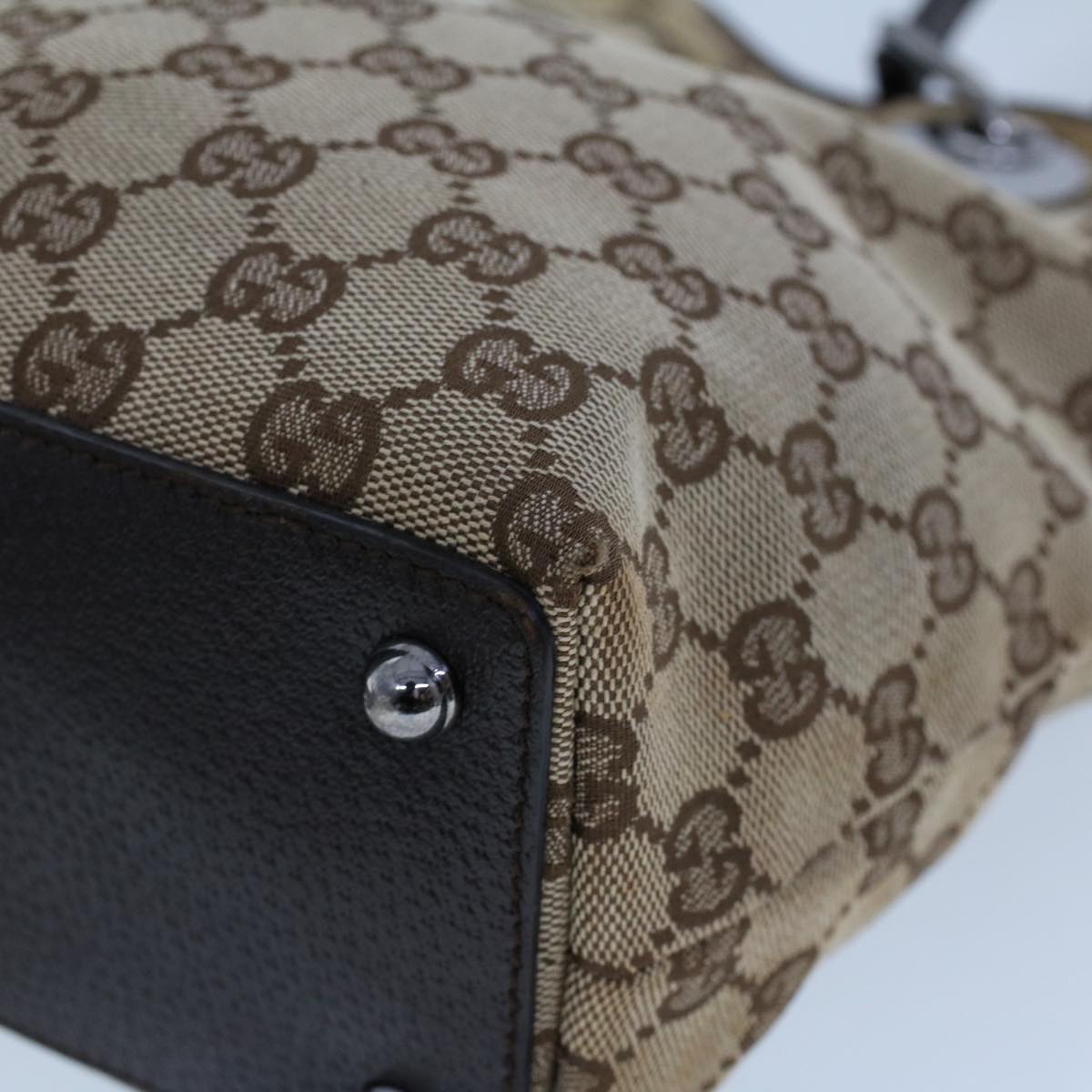 GUCCI GG Canvas Tote Bag Beige Brown 53261