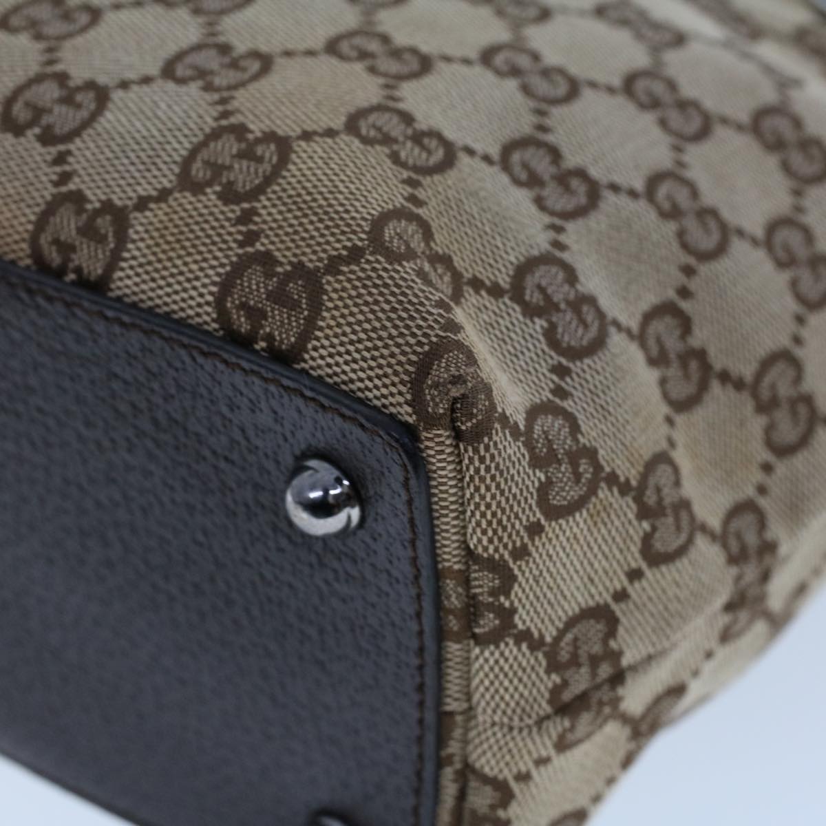 GUCCI GG Canvas Tote Bag Beige Brown 53261