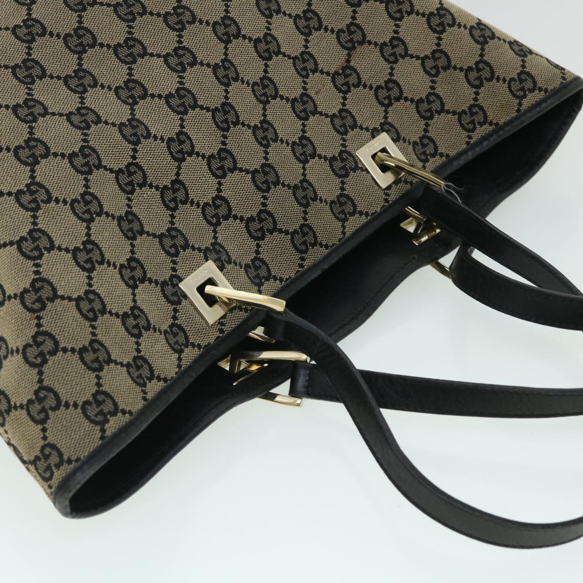 GUCCI GG Canvas Tote Bag Beige Navy 53262