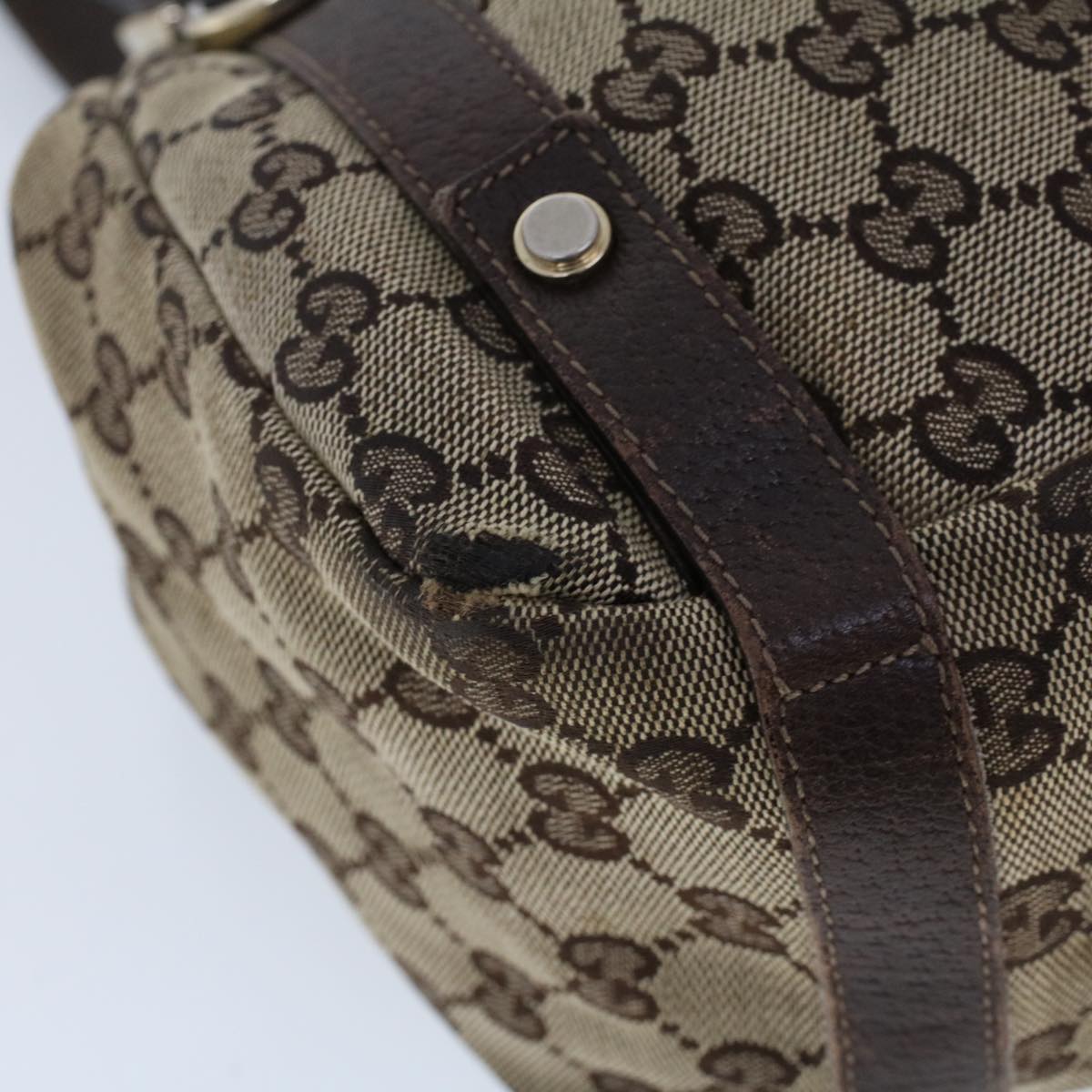 GUCCI GG Canvas Tote Bag Beige Brown 53263