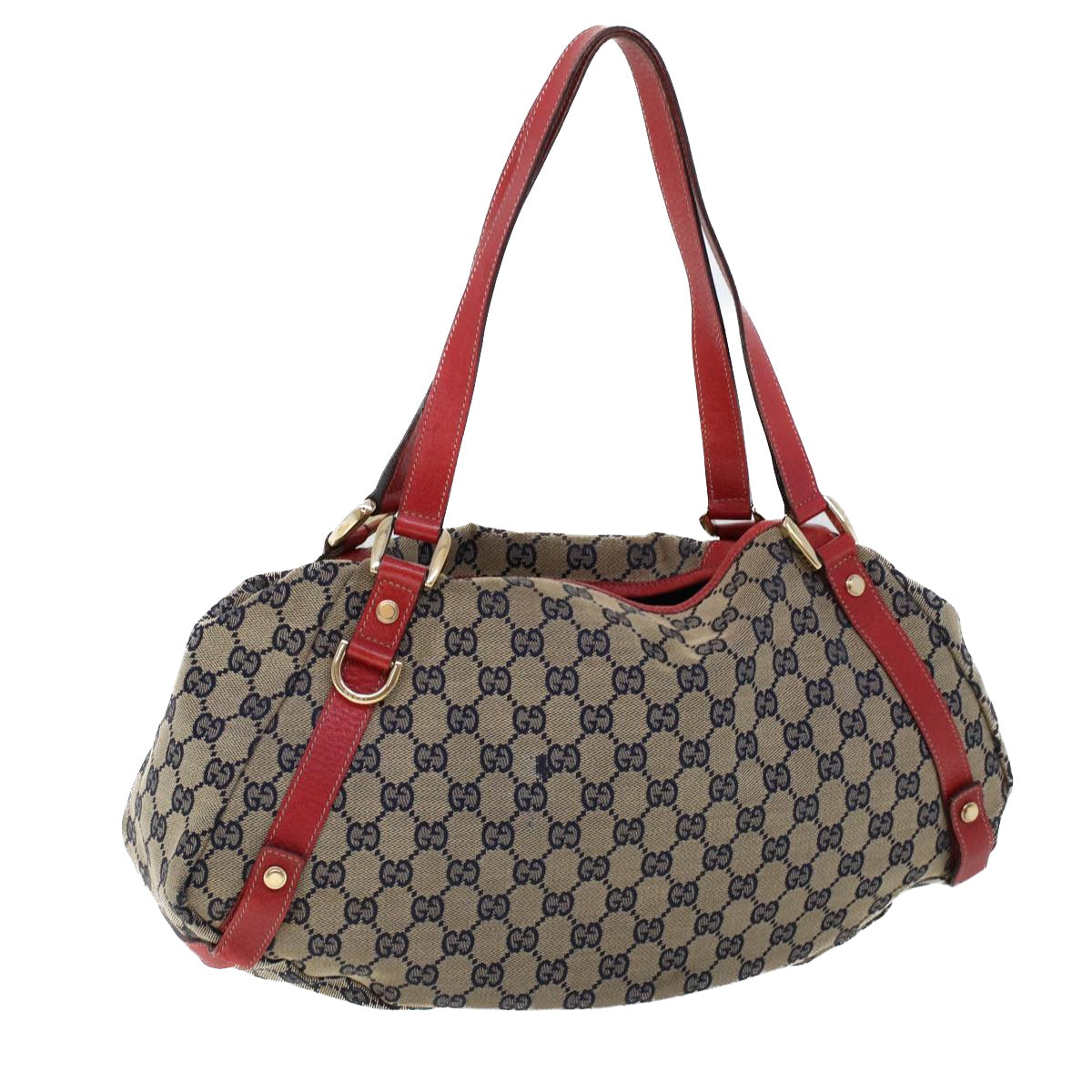 GUCCI GG Canvas Shoulder Bag Beige Navy Red 53264