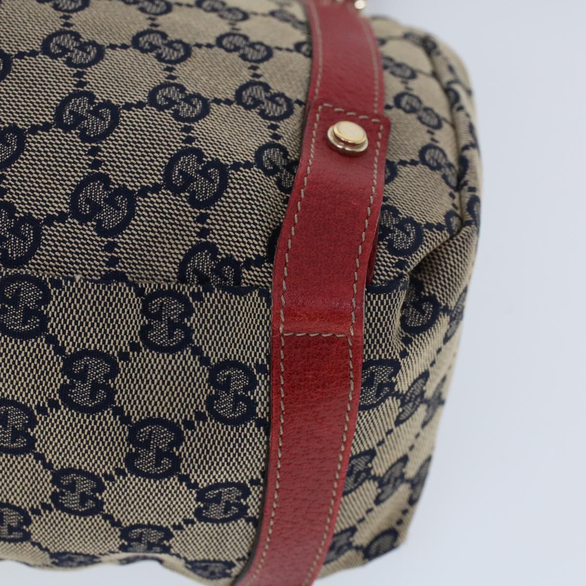 GUCCI GG Canvas Shoulder Bag Beige Navy Red 53264