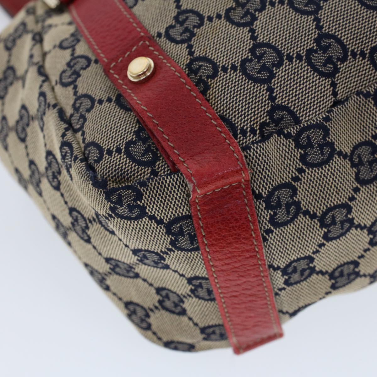 GUCCI GG Canvas Shoulder Bag Beige Navy Red 53264