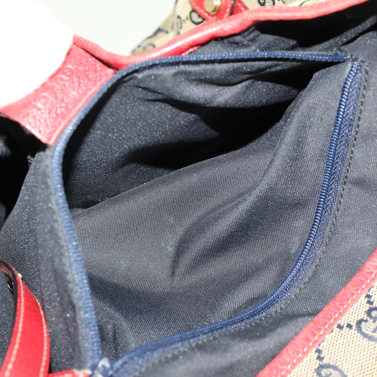 GUCCI GG Canvas Shoulder Bag Beige Navy Red 53264