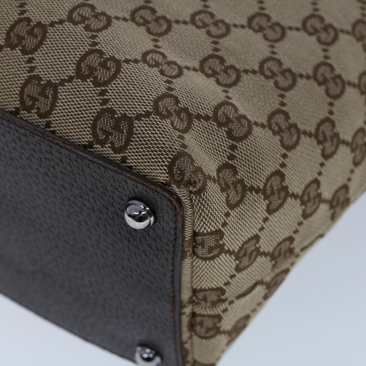 GUCCI GG Canvas Tote Bag Beige Brown 53265
