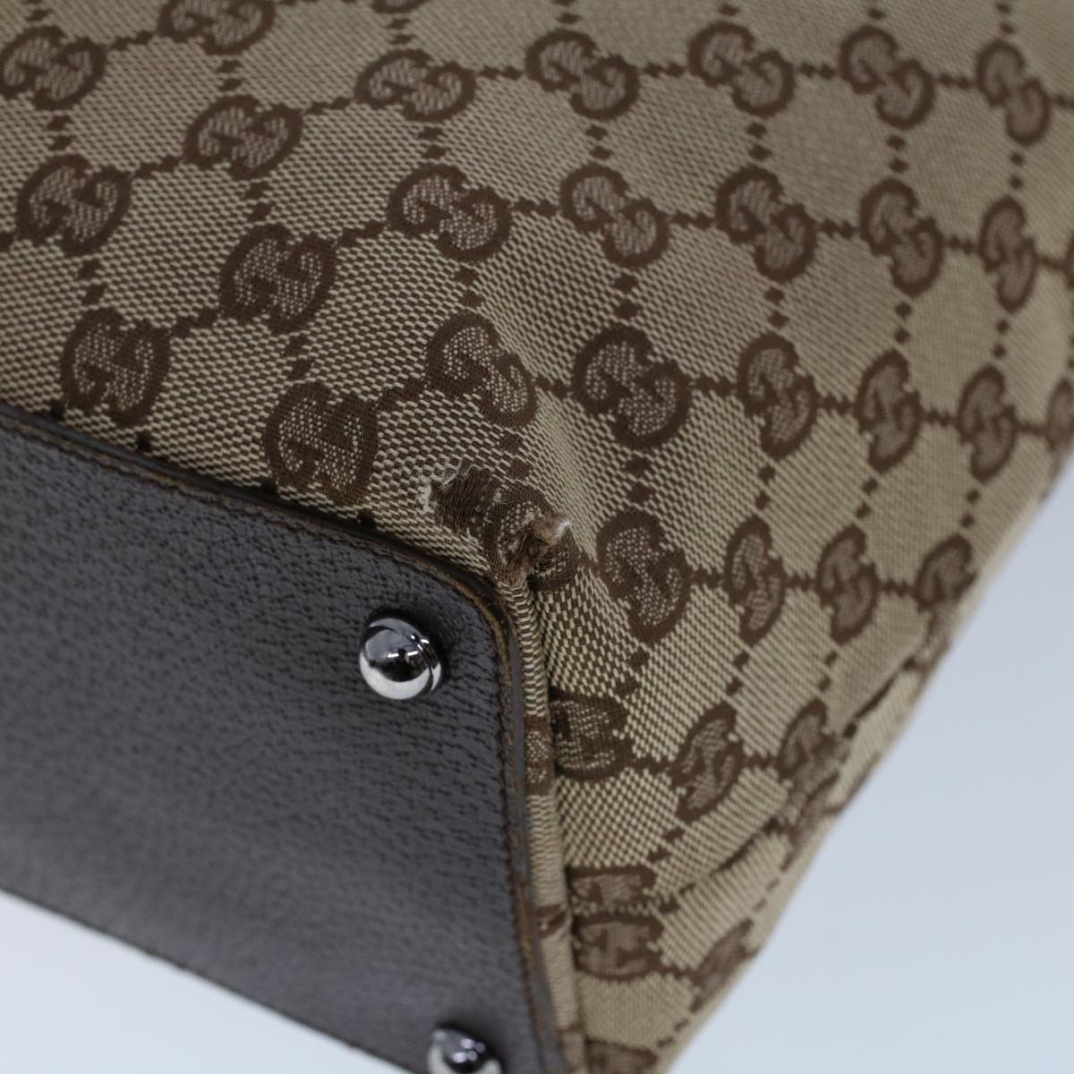 GUCCI GG Canvas Tote Bag Beige Brown 53265