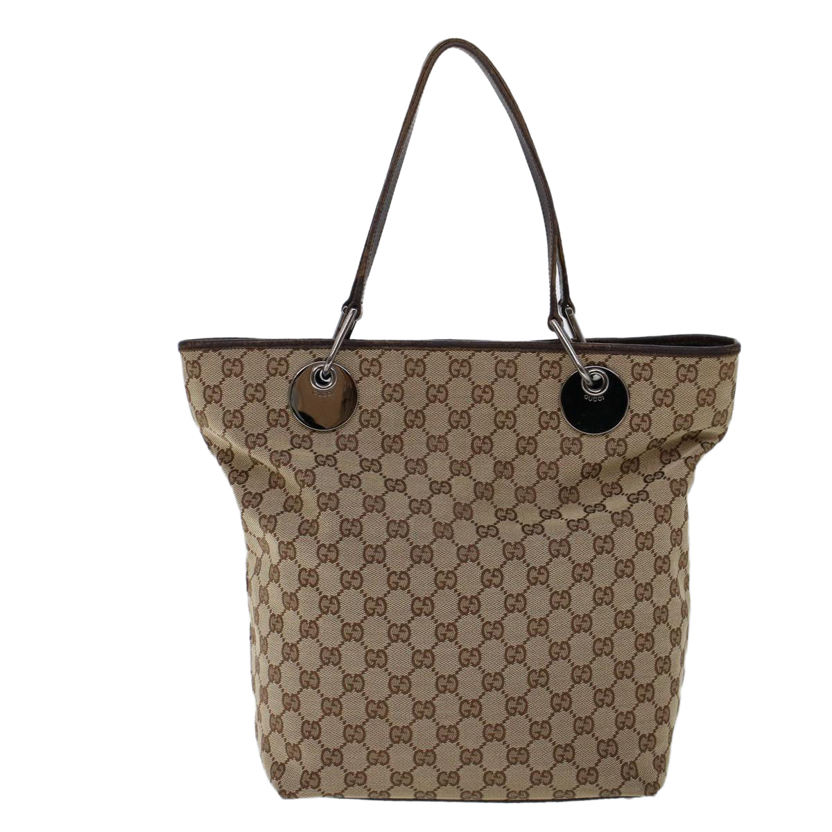 GUCCI GG Canvas Tote Bag Beige Brown 53265