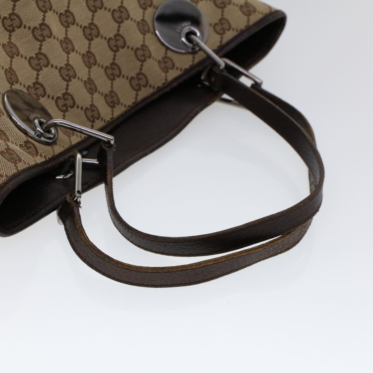 GUCCI GG Canvas Tote Bag Beige Brown 53265