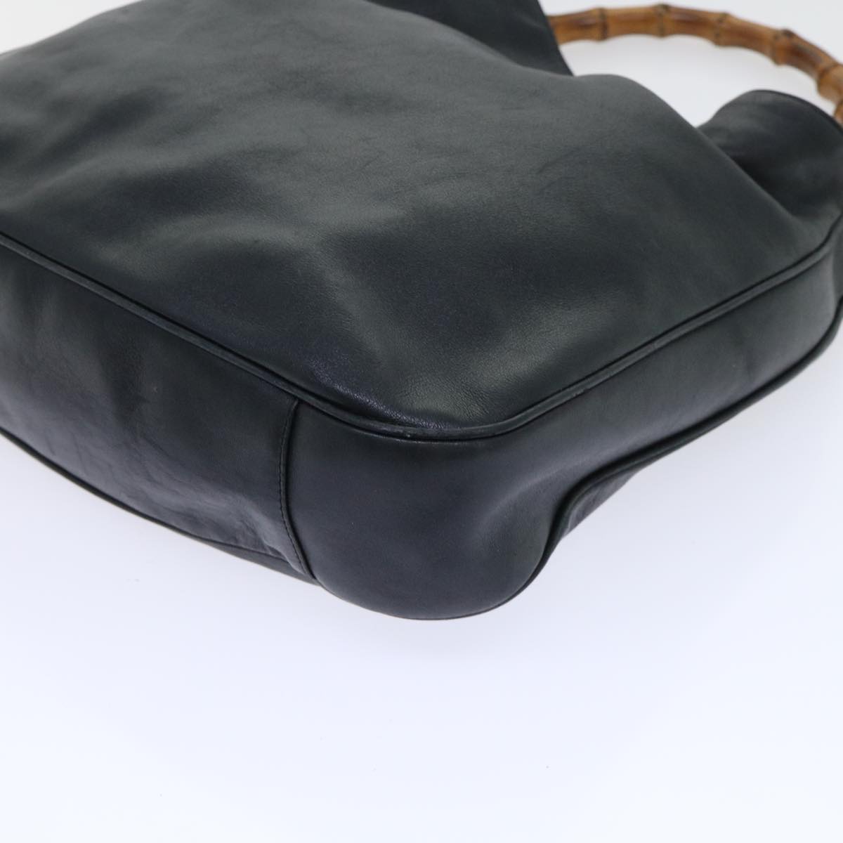 GUCCI Bamboo Shoulder Bag Leather 2way Black 53269