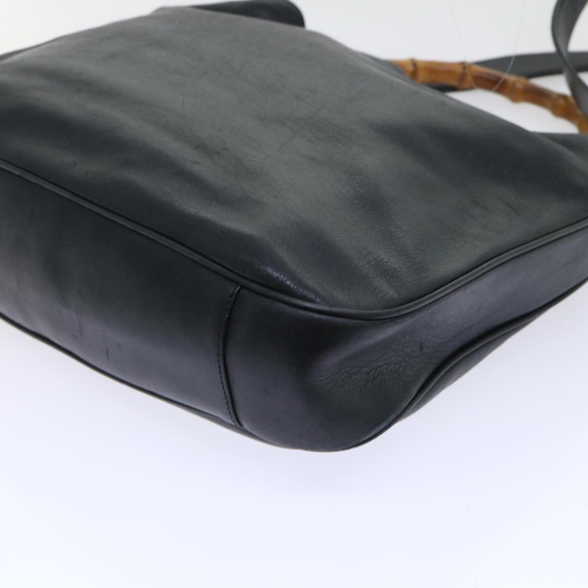 GUCCI Bamboo Shoulder Bag Leather 2way Black 53269