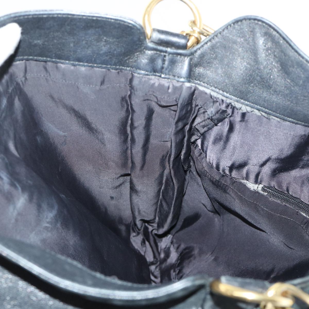 GUCCI Bamboo Shoulder Bag Leather 2way Black 53269