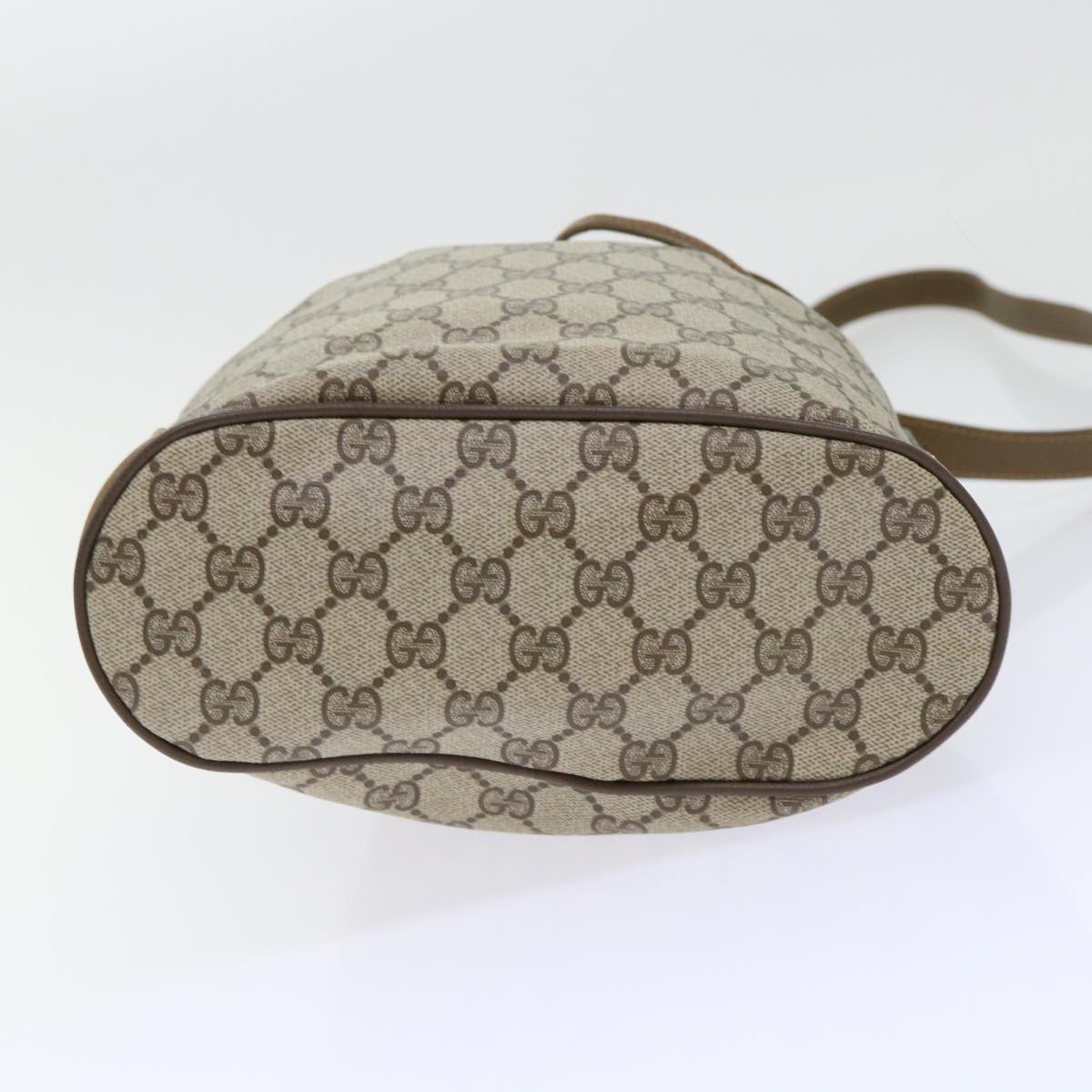 GUCCI GG Canvas Web Sherry Line Shoulder Bag PVC Leather Beige Green 53271