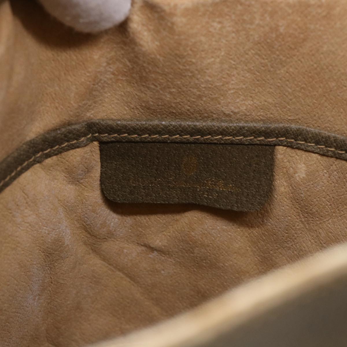 GUCCI GG Canvas Web Sherry Line Shoulder Bag PVC Leather Beige Green 53271