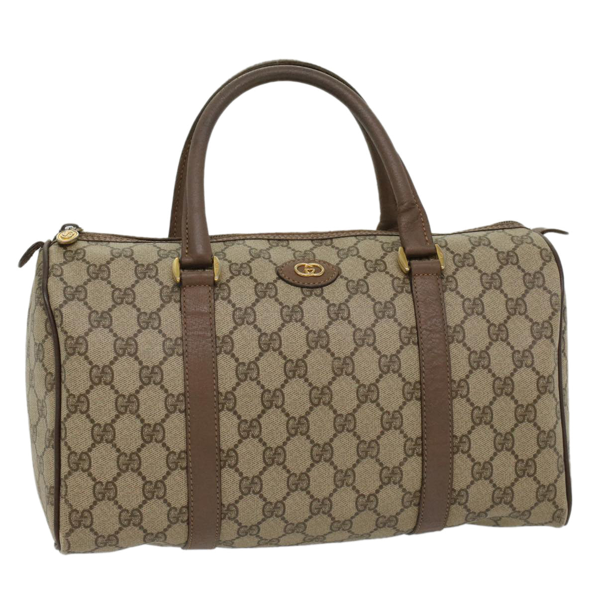 GUCCI GG Canvas Boston Bag PVC Leather Beige 002 615 6842 53342