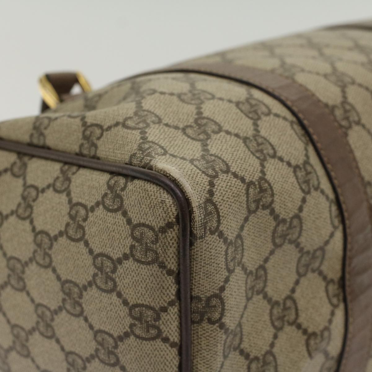 GUCCI GG Canvas Boston Bag PVC Leather Beige 002 615 6842 53342
