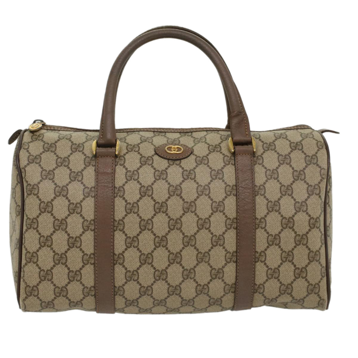 GUCCI GG Canvas Boston Bag PVC Leather Beige 002 615 6842 53342